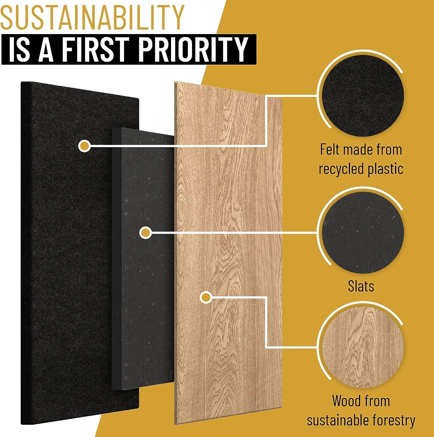 4 Pieces Square 3D Wooden Acoustic Panels Natural Oak Veneer Acoustic Wood Slat Panels for Interior Wall And Ceiling Decor