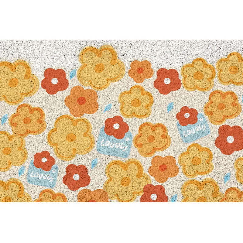 USA ins flower silk circle floor mat entrance door mat non-slip and stain-resistant foot mats simple entrance door