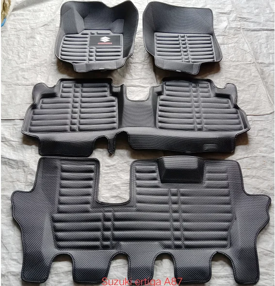 SUV Diamond Hot Pressed New Design Pvc Leather 3 Rows Car Floor Mats High Quality Special Car Mats For Toyota Fortuner 2016-2023