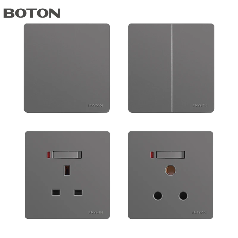 2 Gang Decorator Wall Switch British UK Standard CB Approved Electrical Light Power Rocker Wall Switch Socket