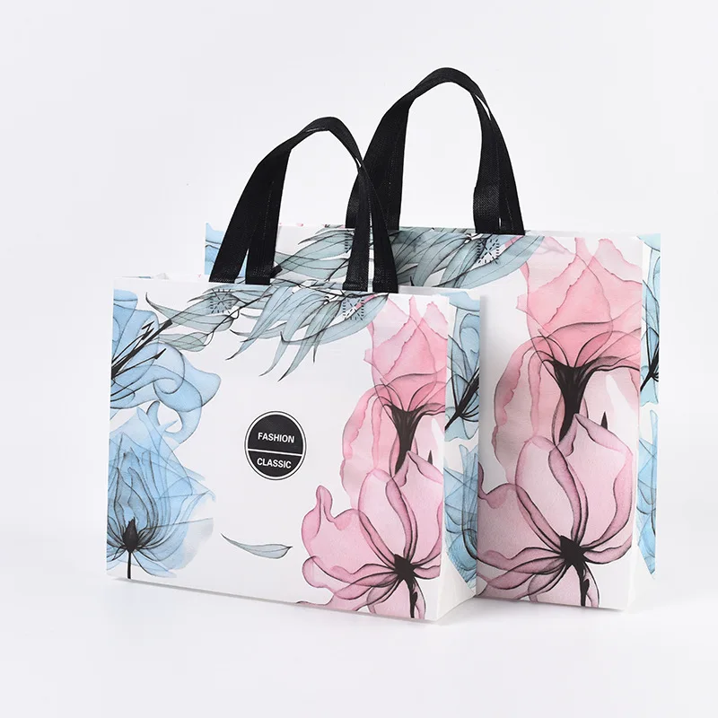 
Wholesale High Quality Floral Printing PP Woven Botique Shopping Bags 