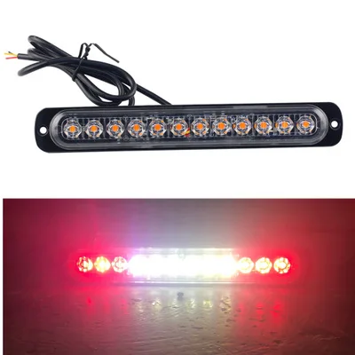 12v car emergency light Red blue green amber 12 led grille strobe light warning light