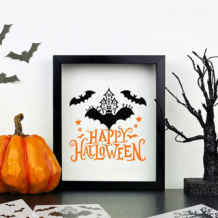 Хэллоуин живопись трафарет многоразовый картины DIY шаблон череп человека-паука призрак трафареты