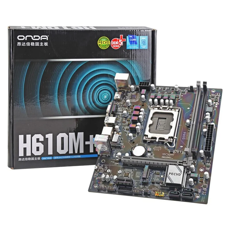 Новая материнская плата H610M H610 D4 для настольного компьютера Sata 3 0 M.2 поддержка процессора Intel 12-го поколения Core Lga1700 и канала Ddr4