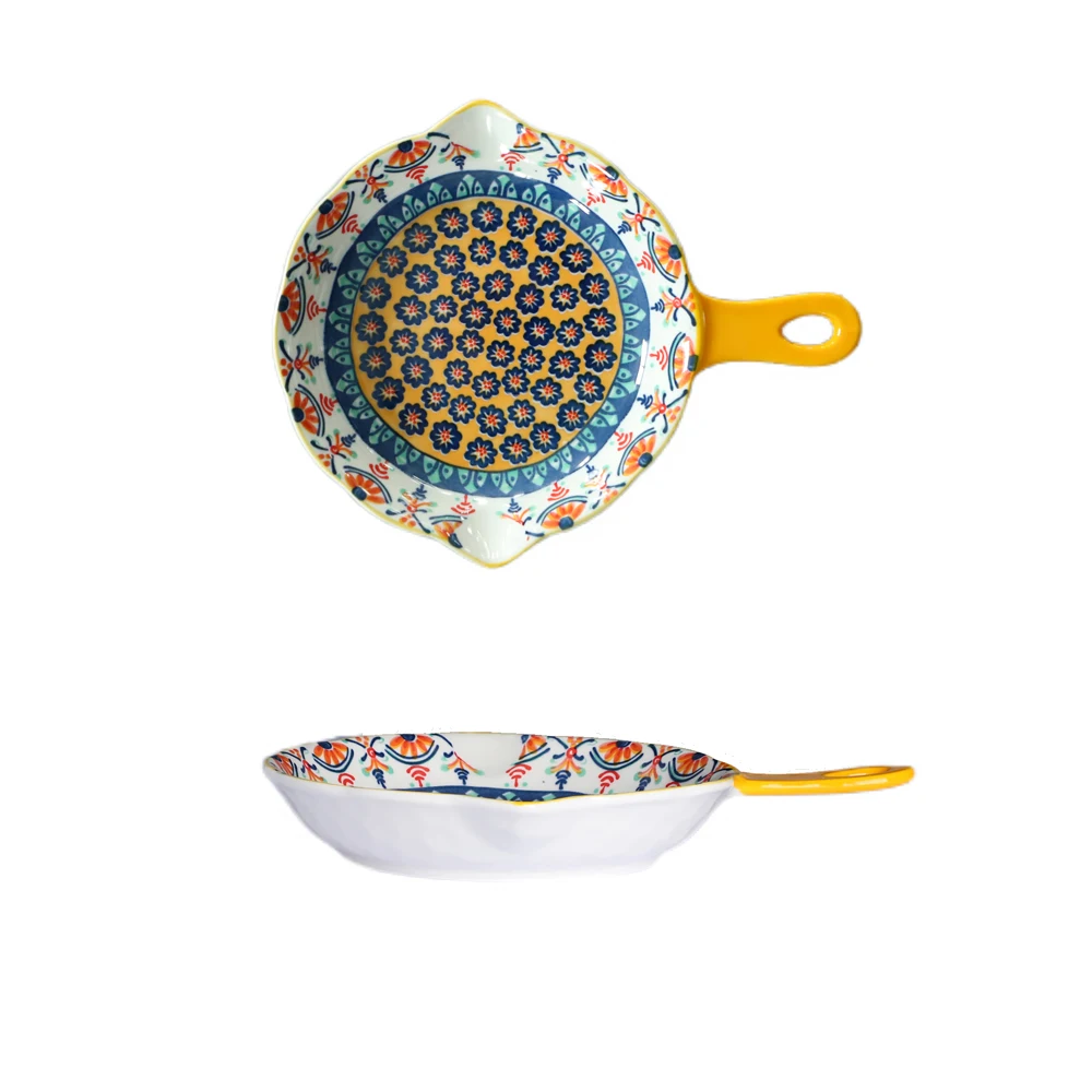 Bohemian style ceramic bowl and plate tableware set porcelain dinnerware dishes for wedding