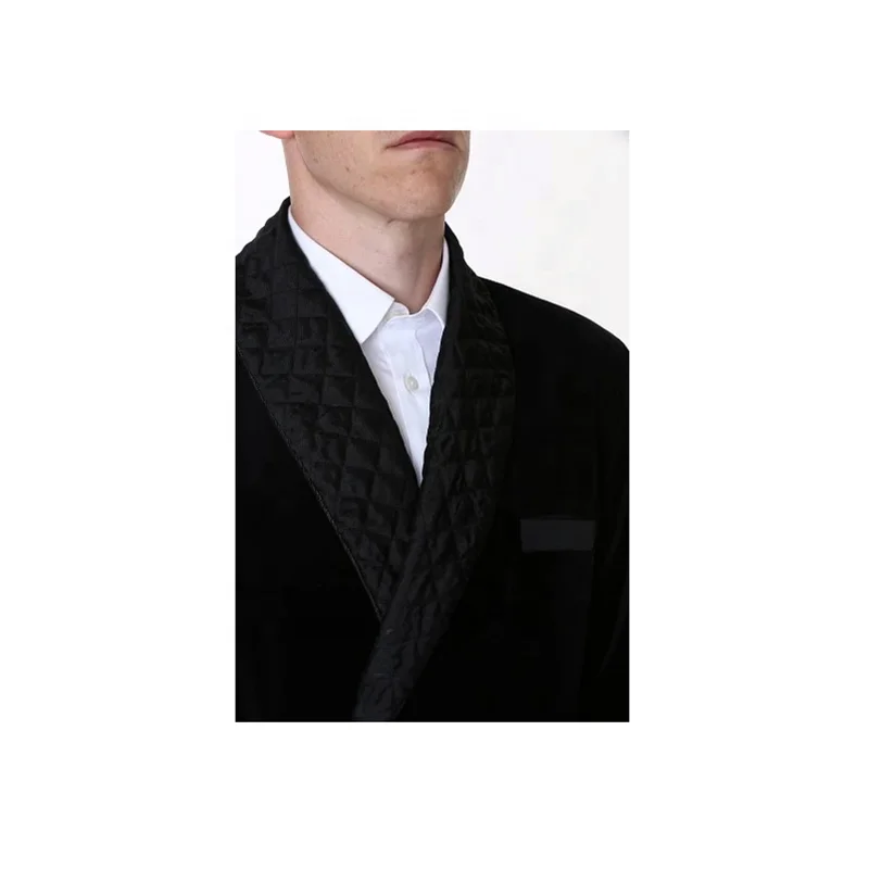 
mens coat pant designs wedding suit Smoking jacket Velvet Cotton Men Blazer Jacket Party Prom Casual Smoking jacket 