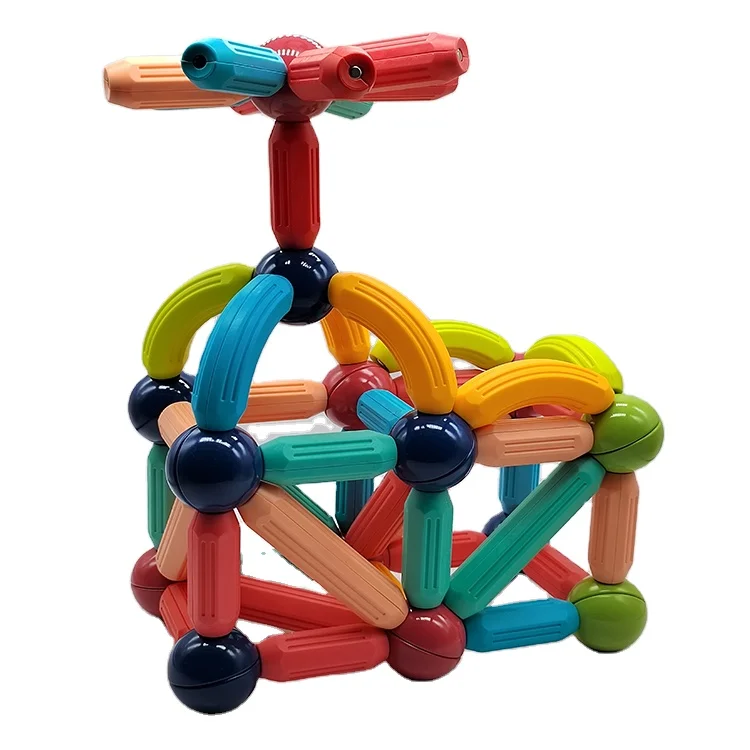 OEM Kids Educational Toys 3d Building Blocks Magnet Stick Balls Set Stem Magnetic Tiles Toys For Children