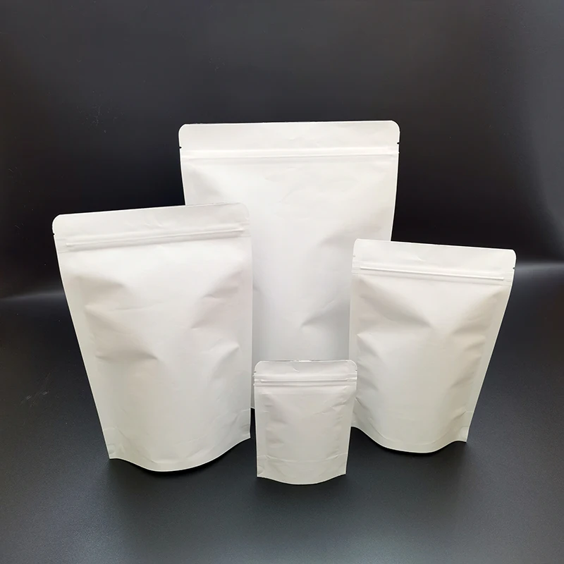 One Side Clear Transparent Kraft Paper Ziplock Stand Up Paper Pouch With Zipper Wholesale Price