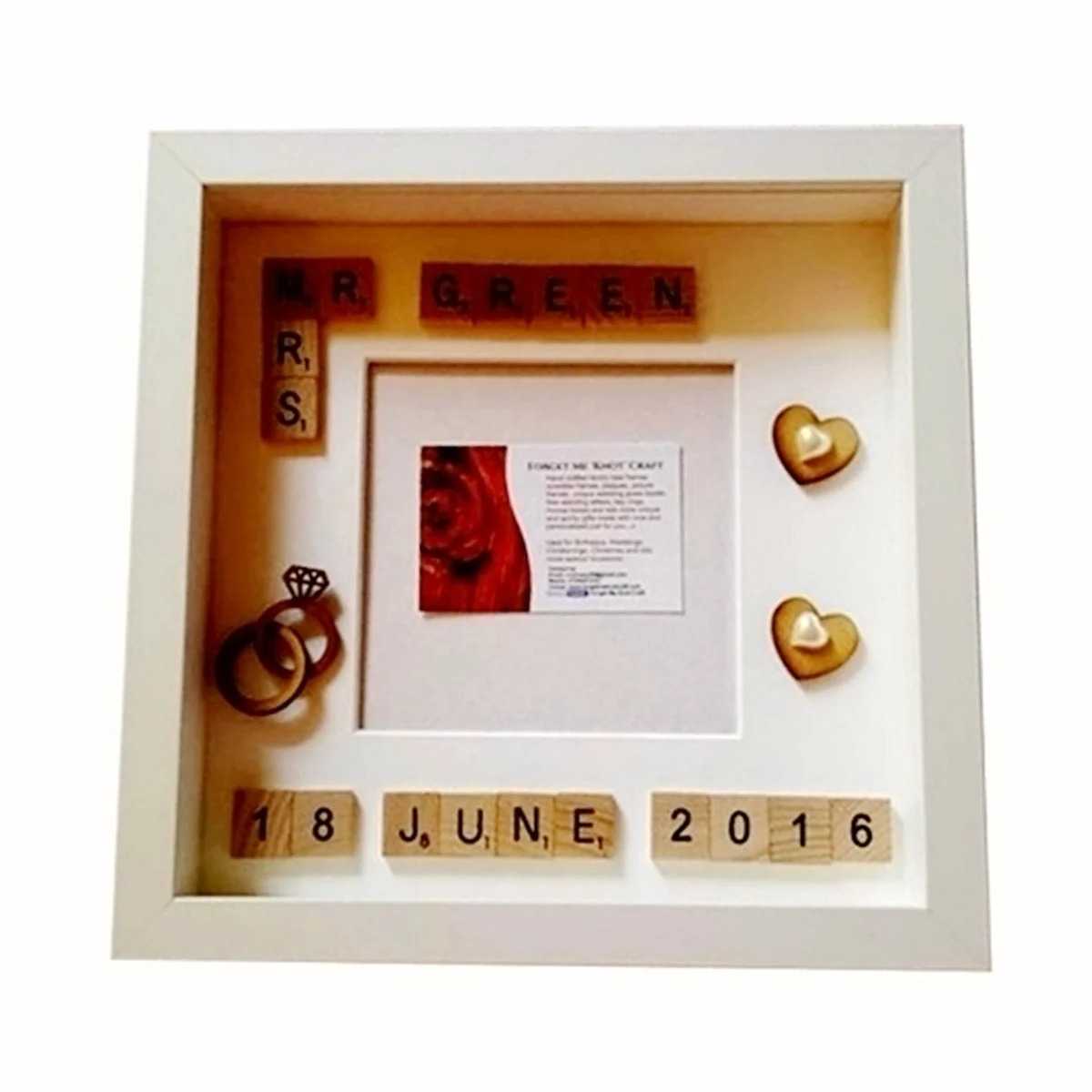 3D Wooden Box Picture Frame Deep shadow box floating glass MDF picture frame