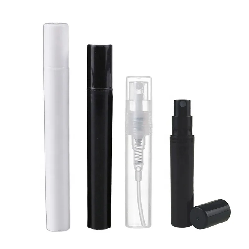 2ML 3ml Mini Plastic Travel Refillable Perfume Sample black Spray Bottles Atomizer Bottle