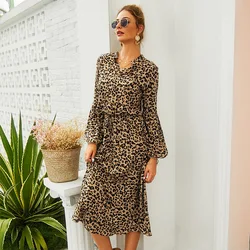 Summer A-line Long Sleeve Green Flare Sleeve None Decoration Chiffon Dress Women