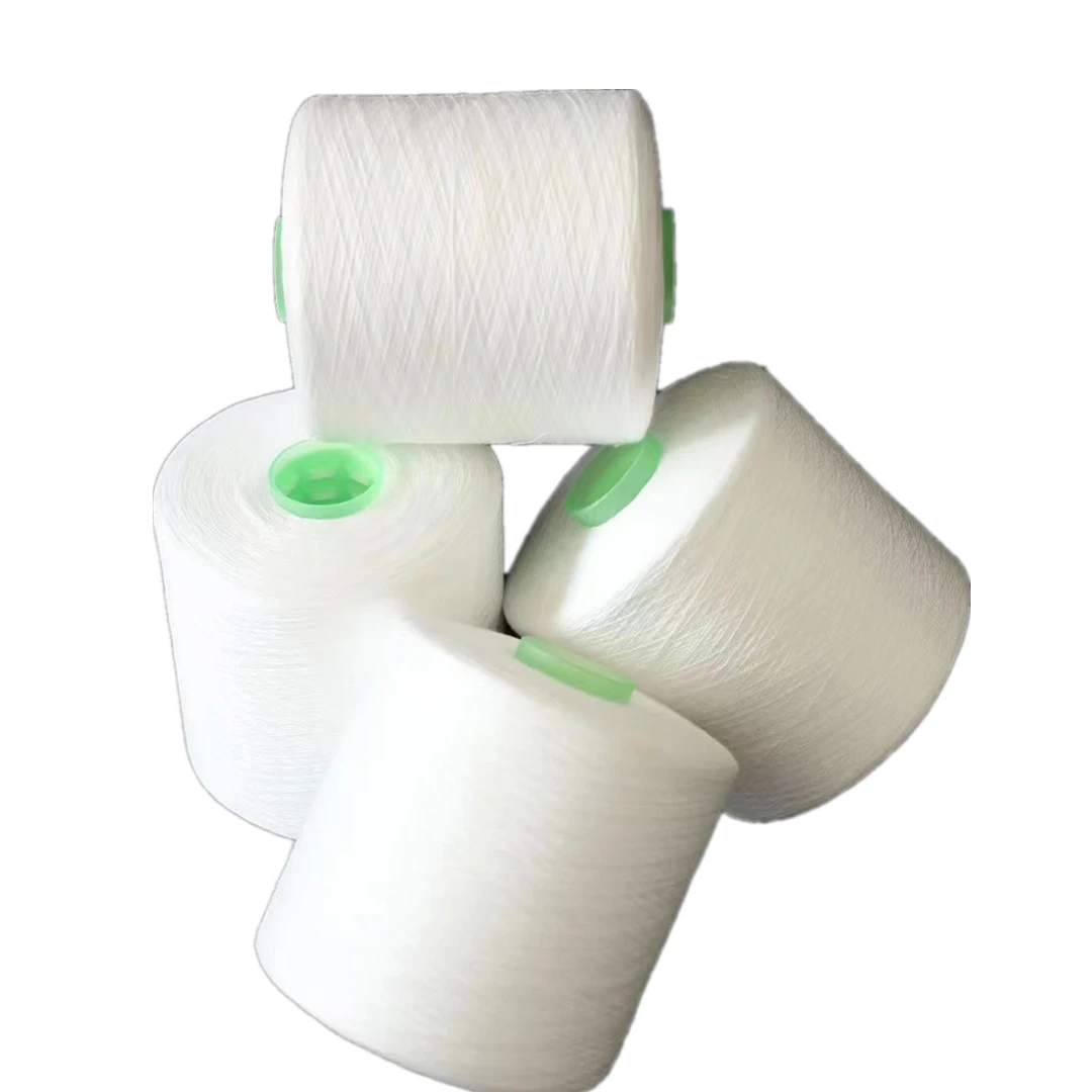 Dropshipping 50S/2 Higher Productivity 100% Recycled Post-Consumer Polyester Sewing Yarn Raw White Long-Lasting