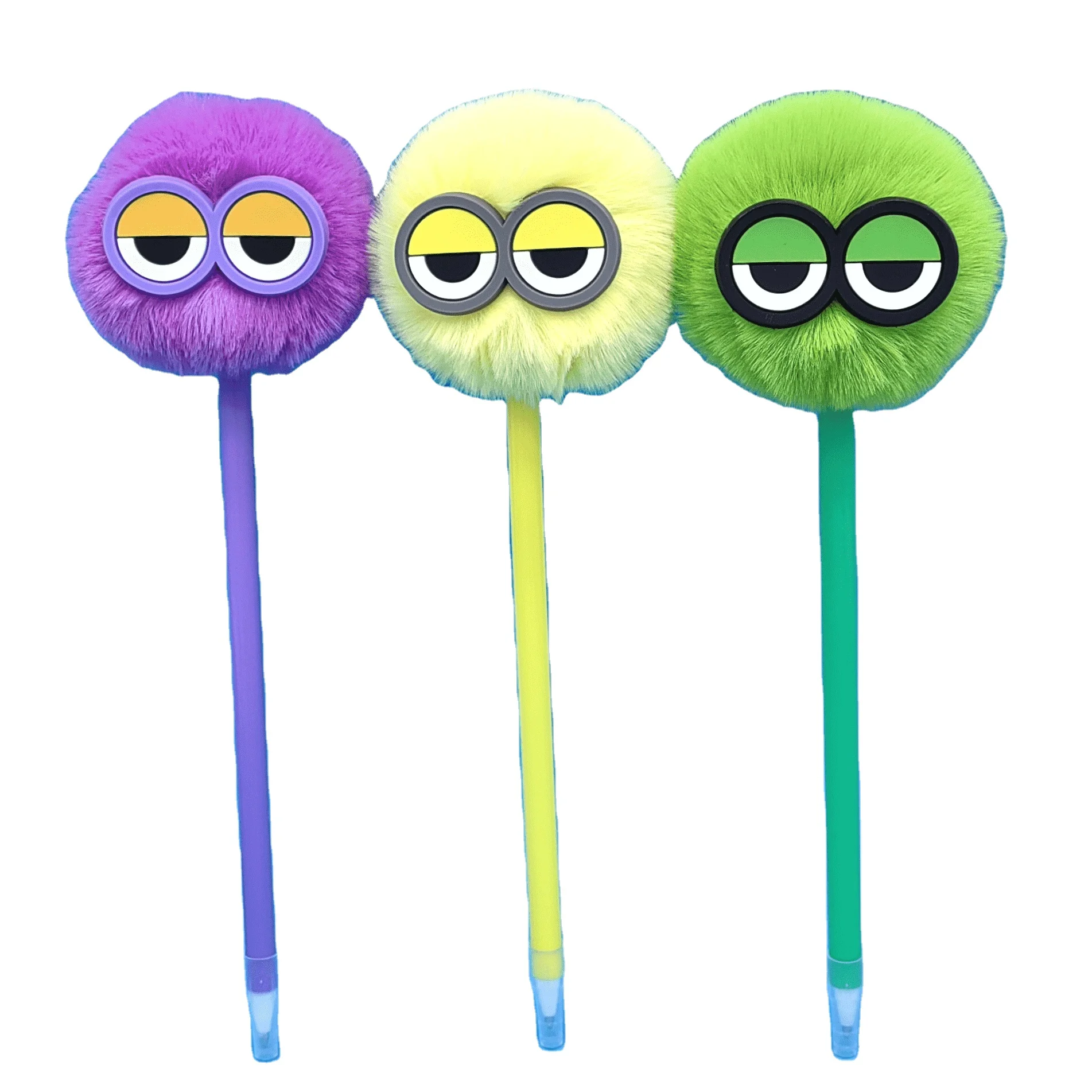 Soododo XDBG0011Wholesale Girls and boys Cute Fluffy Ballpoint Pen Multi Colour Gel Pen Customized Beautiful Plush Thin Ballpen