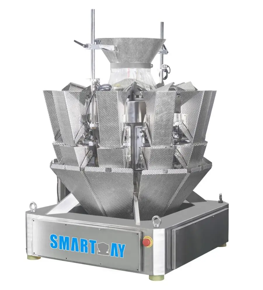 Ip65 waterproof food grade mix salad packaging machine with multihead weigher