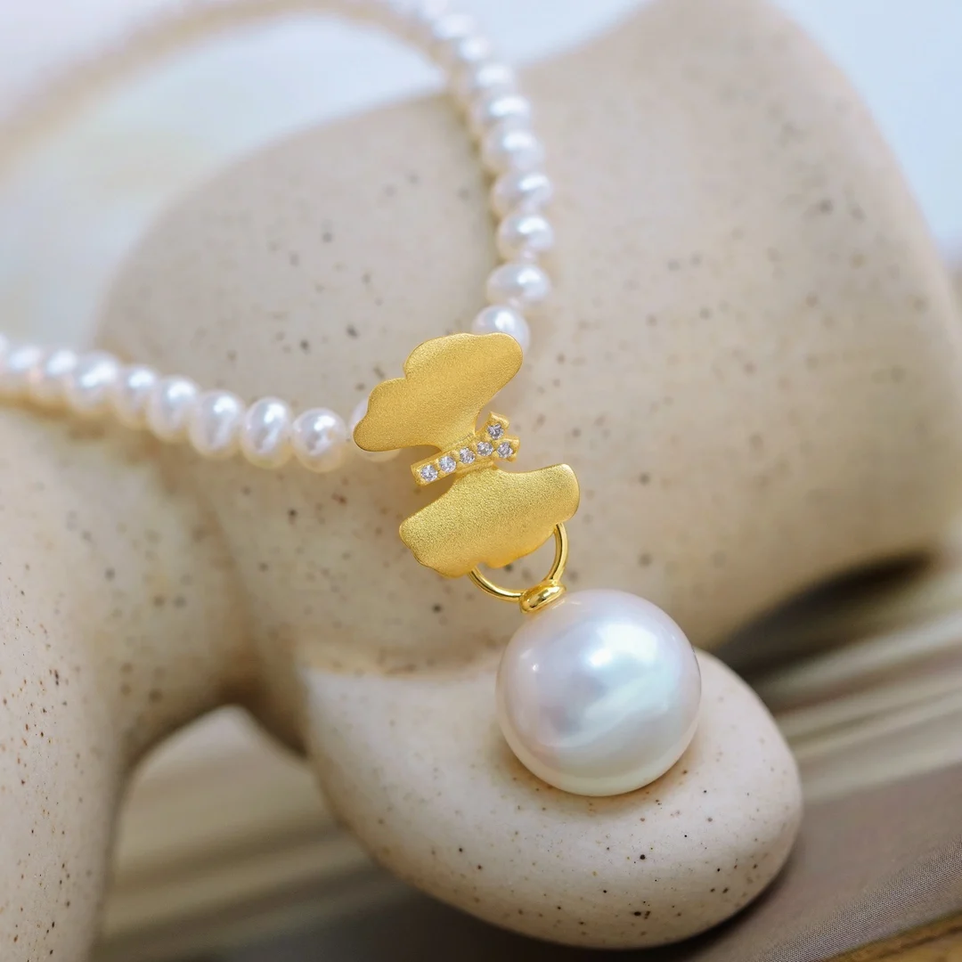 New product 925 silver pearl flower pendant necklaces for women
