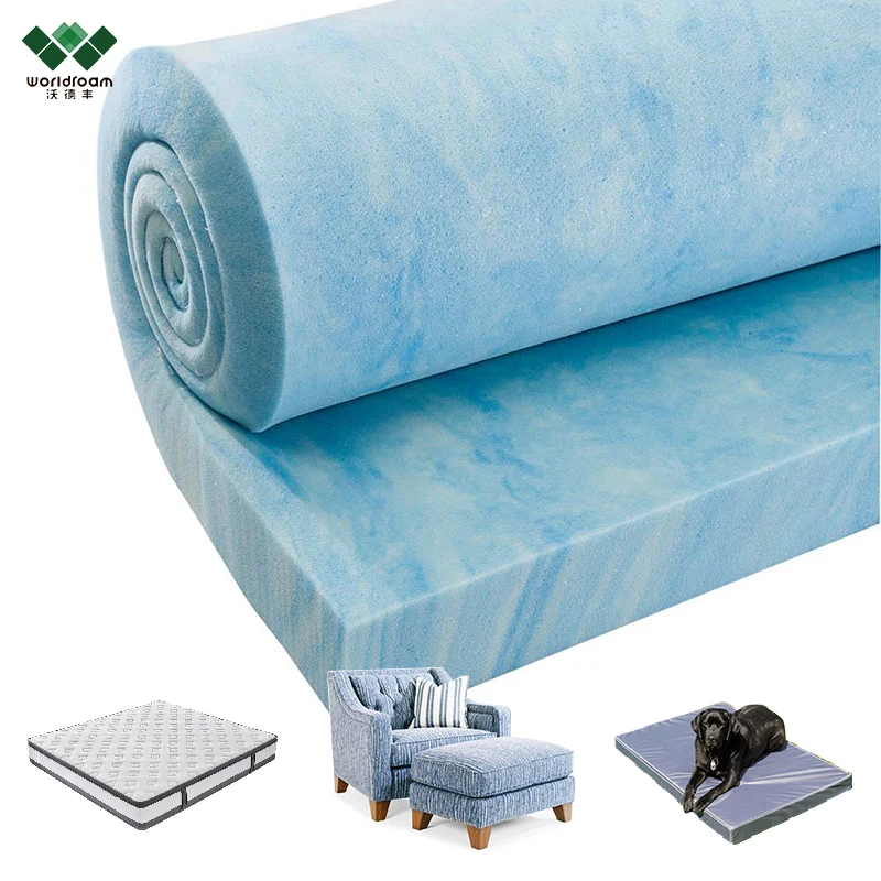 OEM ODM factory price Direct Sale Memory foam sheet manufacture Furniture pu High resilience gel sofa blocks for Mattress bad
