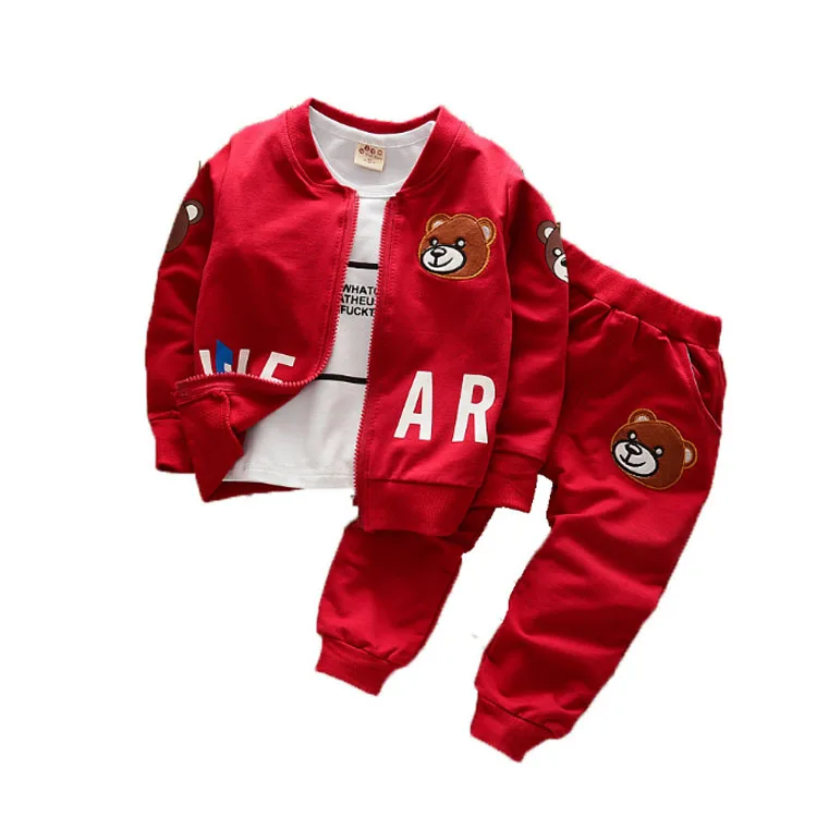 Autumn new t-shirt coat sweatshirt 3-piece set kids clothing suit baby boys girls clothes
