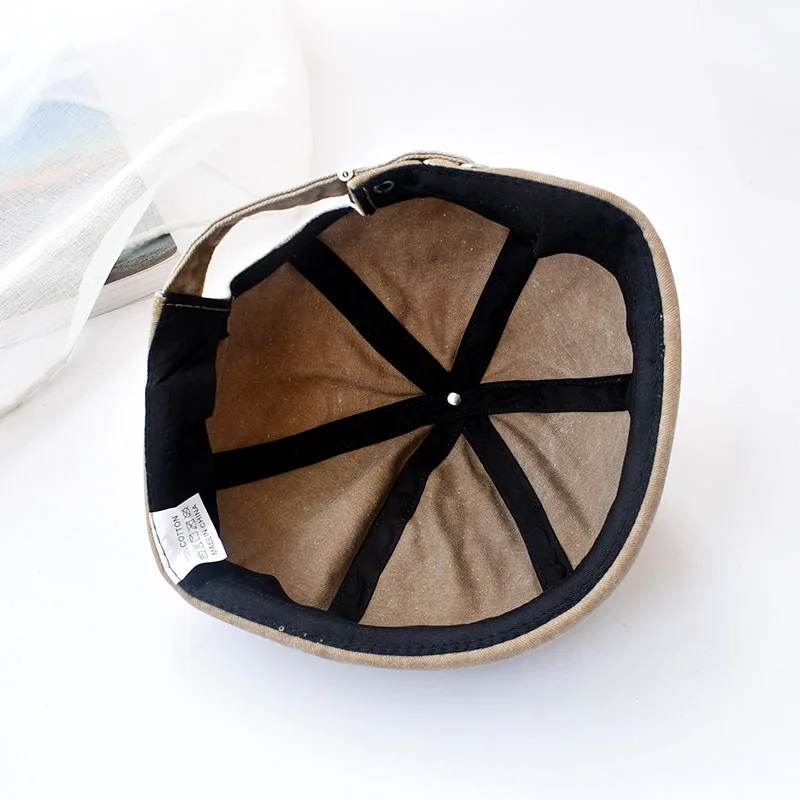 Hip Hop Men Headwear Brim Rolled New Stylish 6 Panels Hippie Washed Cotton Denim Melon Bonnet Docker Landlord Brimless Cap Hats