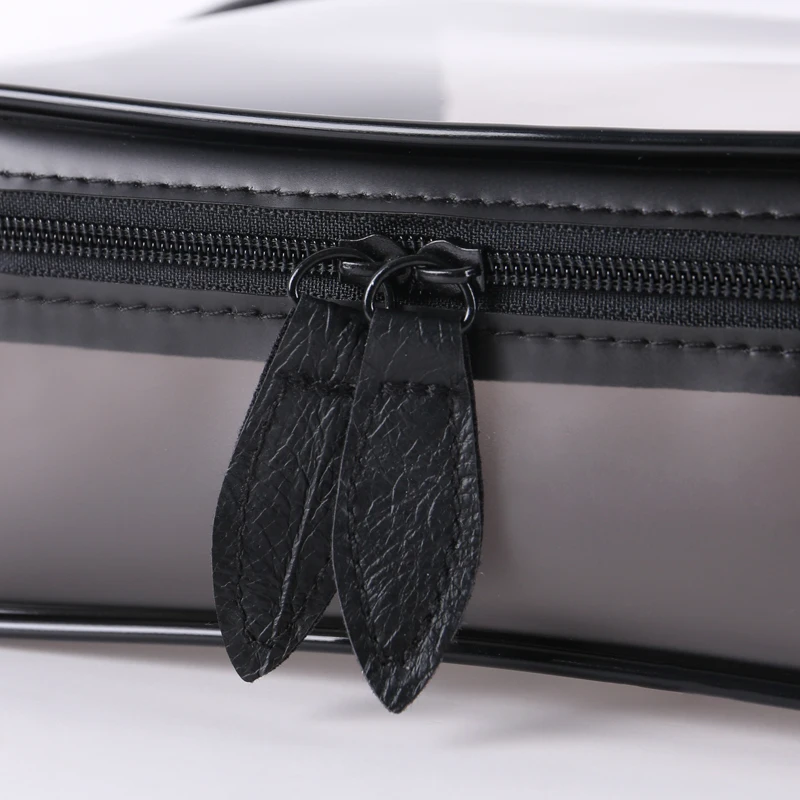 Custom Logo Plastic Small Makeup Bag Waterproof PVC Clear Toiletry Bag Gold Stamp PVC Makeup Pouch with Logo Printing