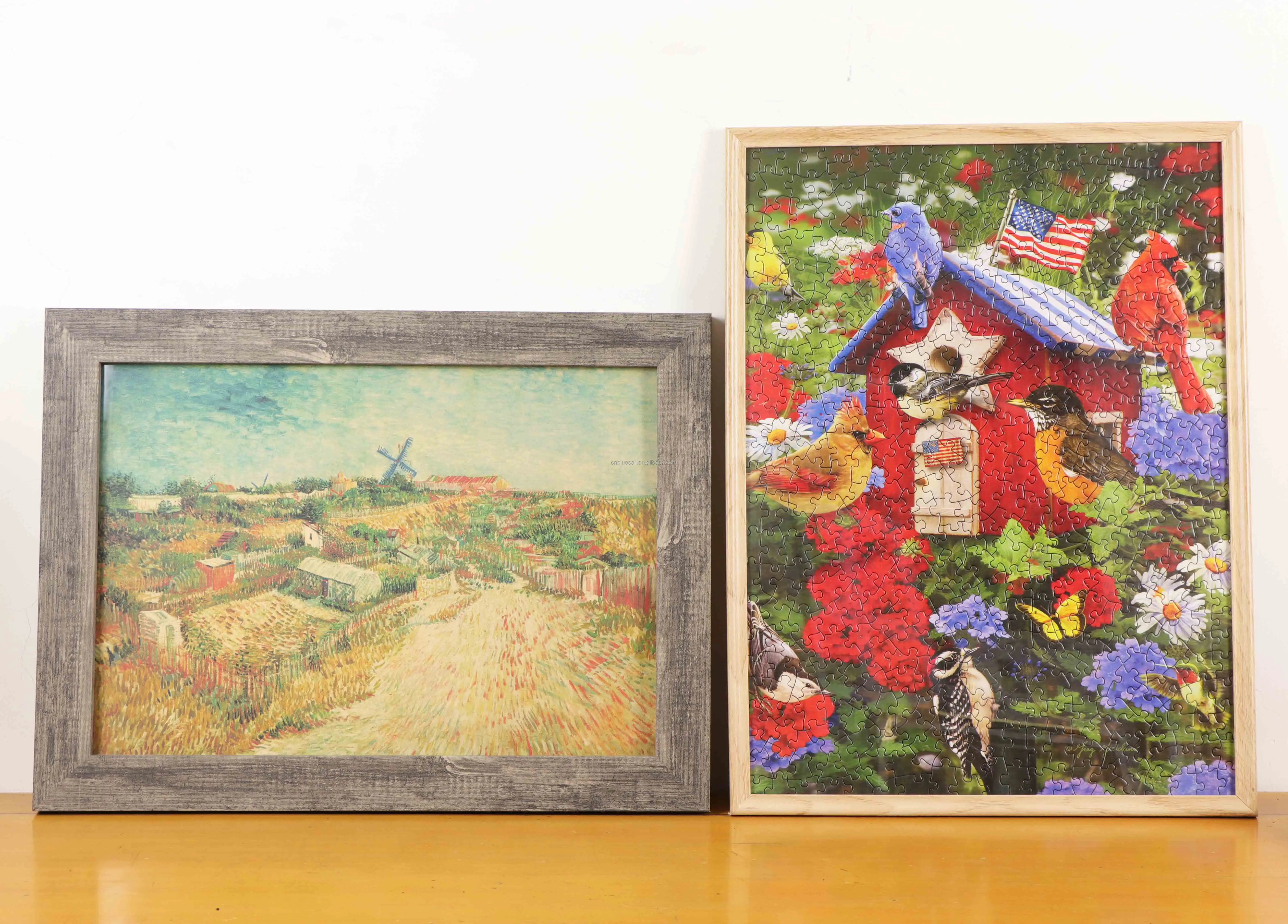 Customized Cheap A1,A2,A3,A4,A5,4x6,5x7,6x8,8x10,11x14,12x16,12x18,16x20,18x24,24x36Poster Picture Wood Photo Frame Puzzle frame