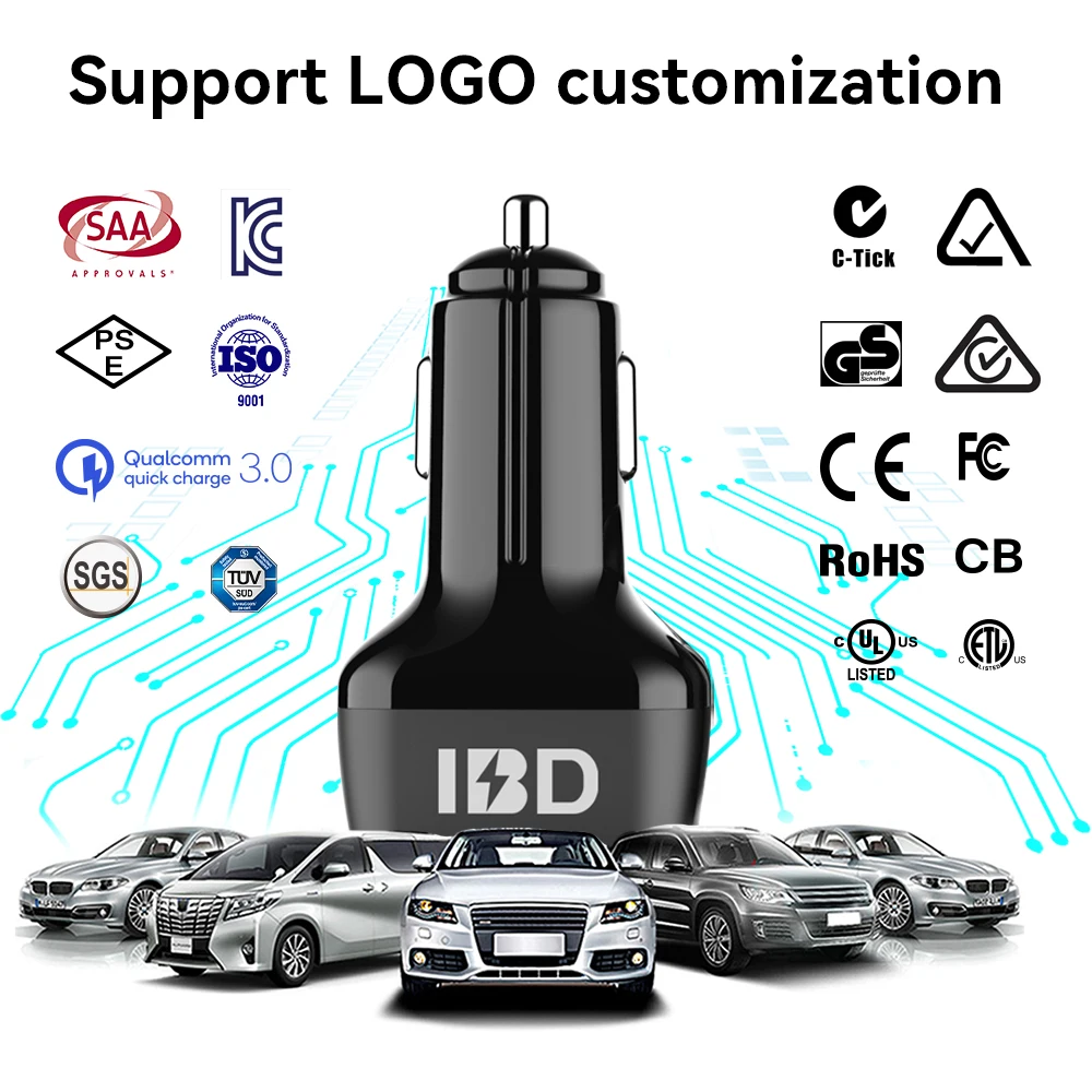 OEM Phone 12V 24V Dual Qc3.0 Pd 36 W 20W 48W 35W Car Charger 2 Ports Usb Type C PPS 65W Adapter Socket 48w For Samsung iPhone