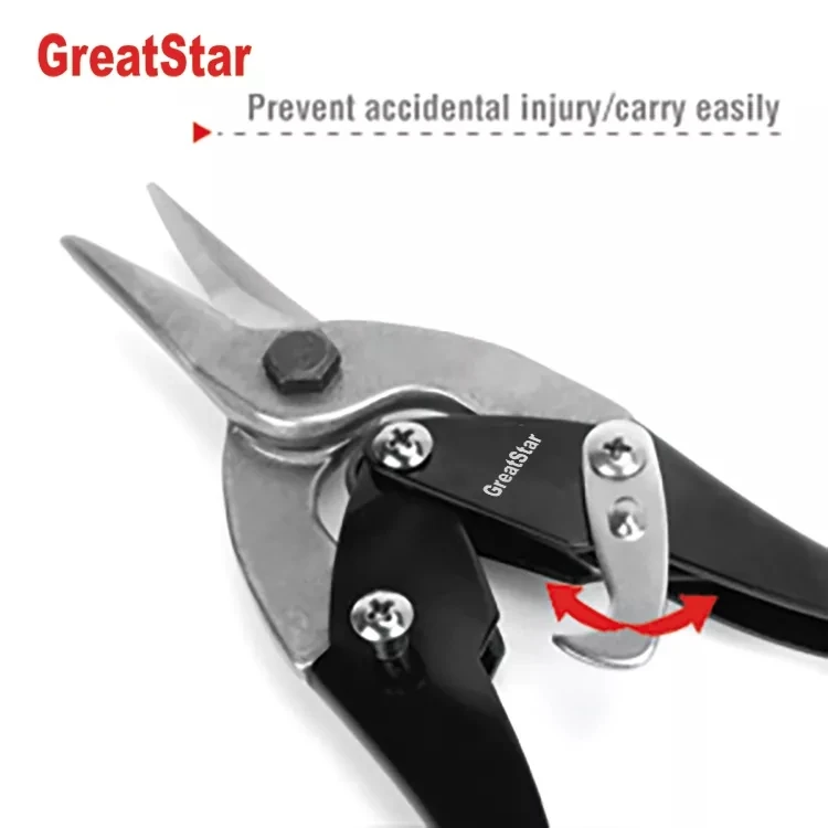 Wholesale Custom Aviation Tin Snips Straight Cutters 10' With Soft Grip Handle  for Steel, Aluminum, Leather, Copper