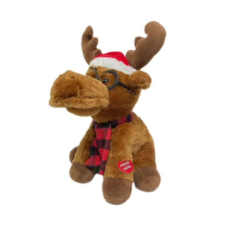 Singing Christmas reindeer walking plush toys 4