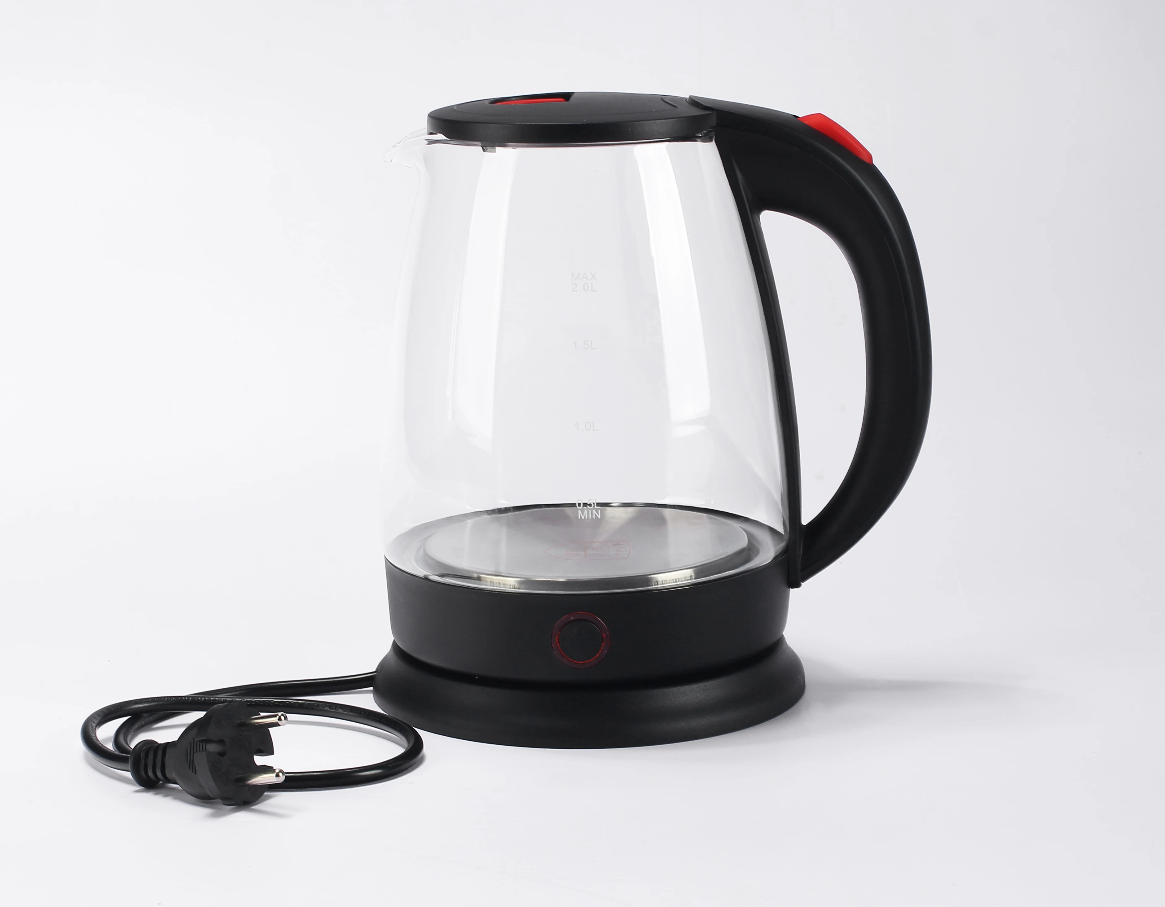Europe popula 2.0 lilter cordless electric glass kettle