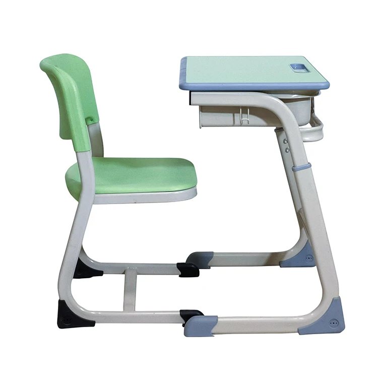 Modern High Mdf Metal Frame Double Student Desk And Chair School