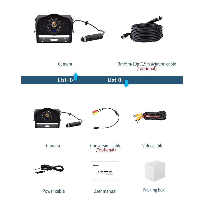 1080P AHD IR Night Vision Bus front rear monitoring Camera