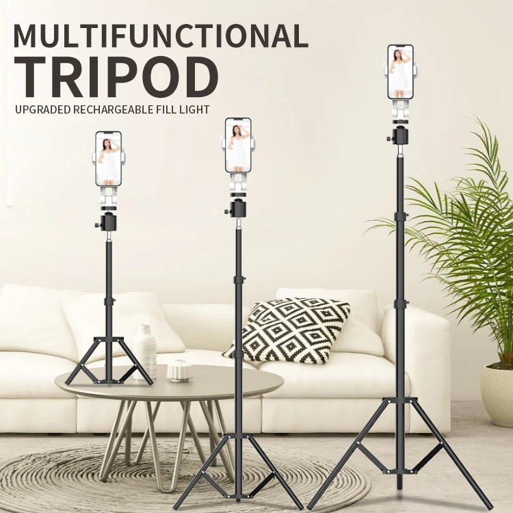 Table Floor Aluminum Selfie Tripod For Phone Camera Stands For Broadcast Photo Live Video Holder 50/170/210 cm