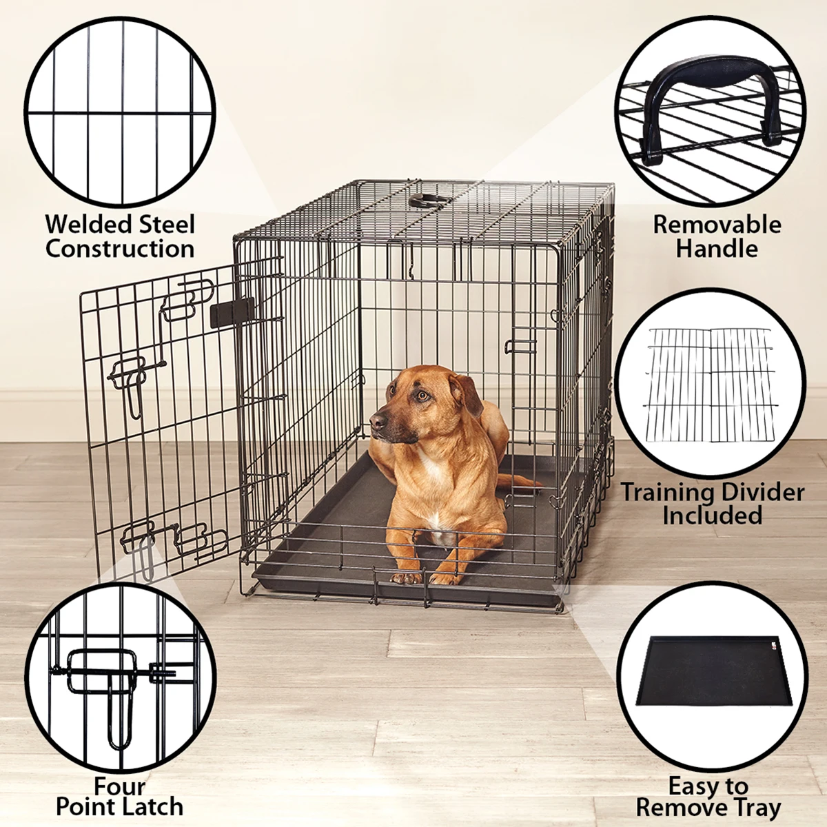 Multifunctional Custom Size Collapsible Iron Metal Dog Rabbits Cages Foldable Crate Dog Kennel Pet House Crate