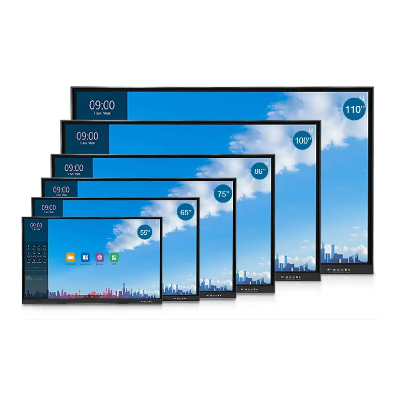 Dual OS Android x86 ops zero bonding 65 inch 20 points infrared multi touchscreen interactive panel display