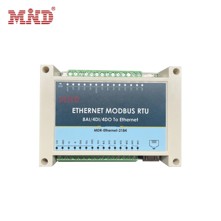 4-20mA/0-5V/0-30V analog data acquisition module Ethernet to serial converter Modbus RTU to TCP/UDP serial server with din-rail