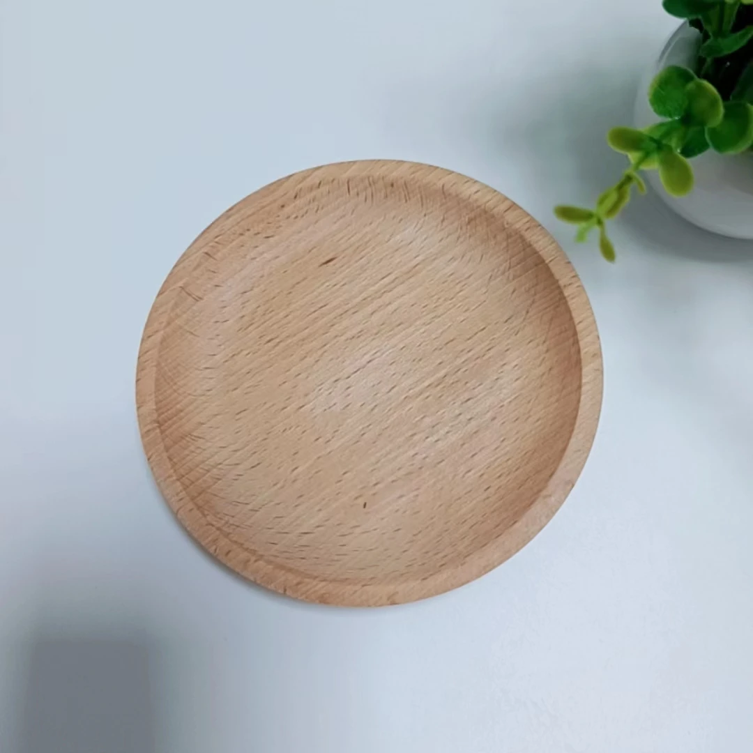 decor trinket dish 12cm 10cm beech mini tray wooden tray round wood tray
