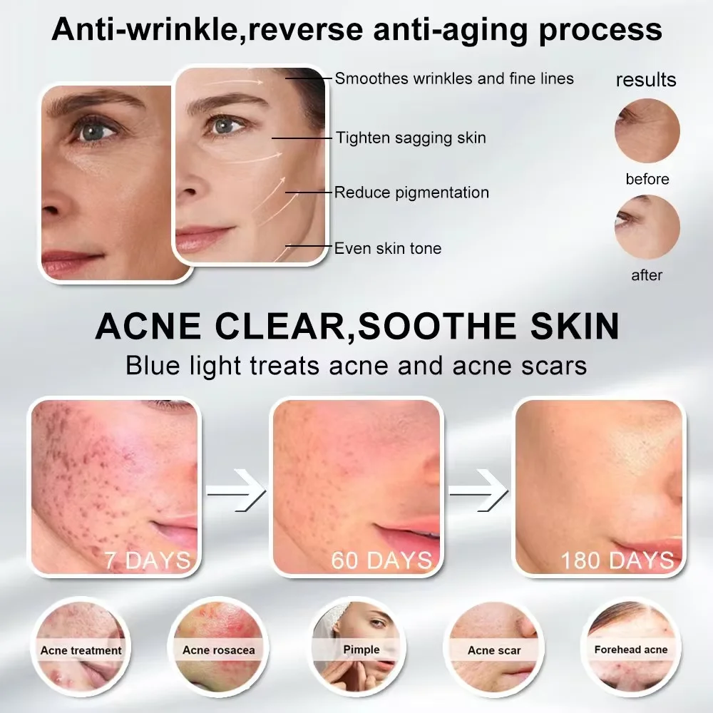 wireless led face mask red light therapy with eye protection cushion lightweight soft silicone anti aging led light therapy mask