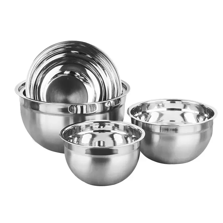 Wholesale Stainless Steel Silicone Antiskid Basin Colorful Kitchen Mixing Salad Bowls Set With Airtight Lids