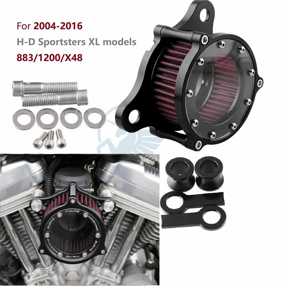Motorcycle modified CNC aluminum vintage air intake filter cleaner for Harley Sportster XL 883 1200 XL883 XL1200 48 X48 72 04-16
