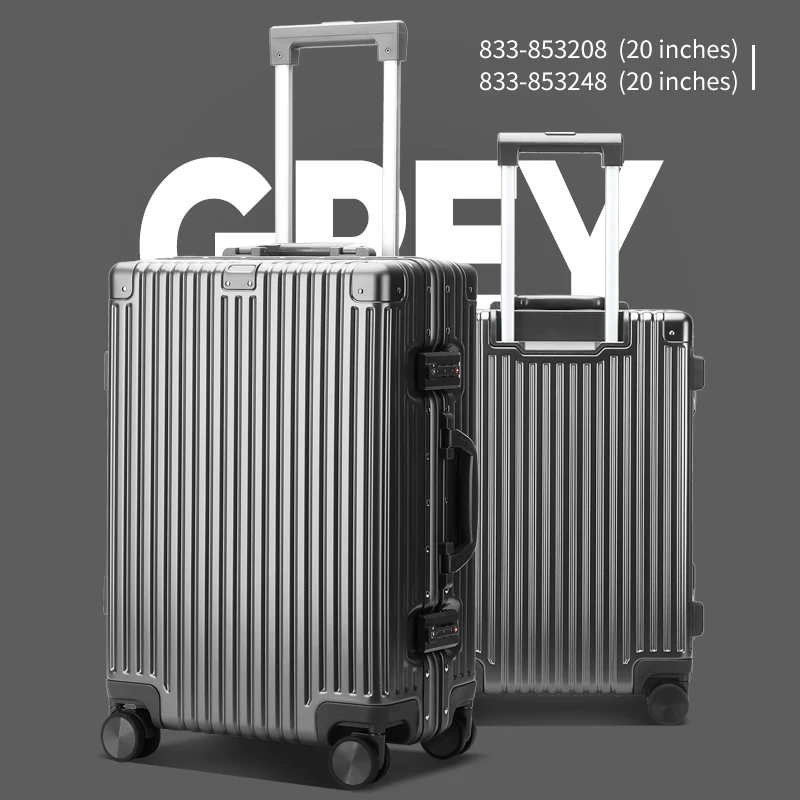 BOPAI custom logo 24 inches large travel luggage durable made stainless steel rod aluminum luxury suitcase for 20 inch