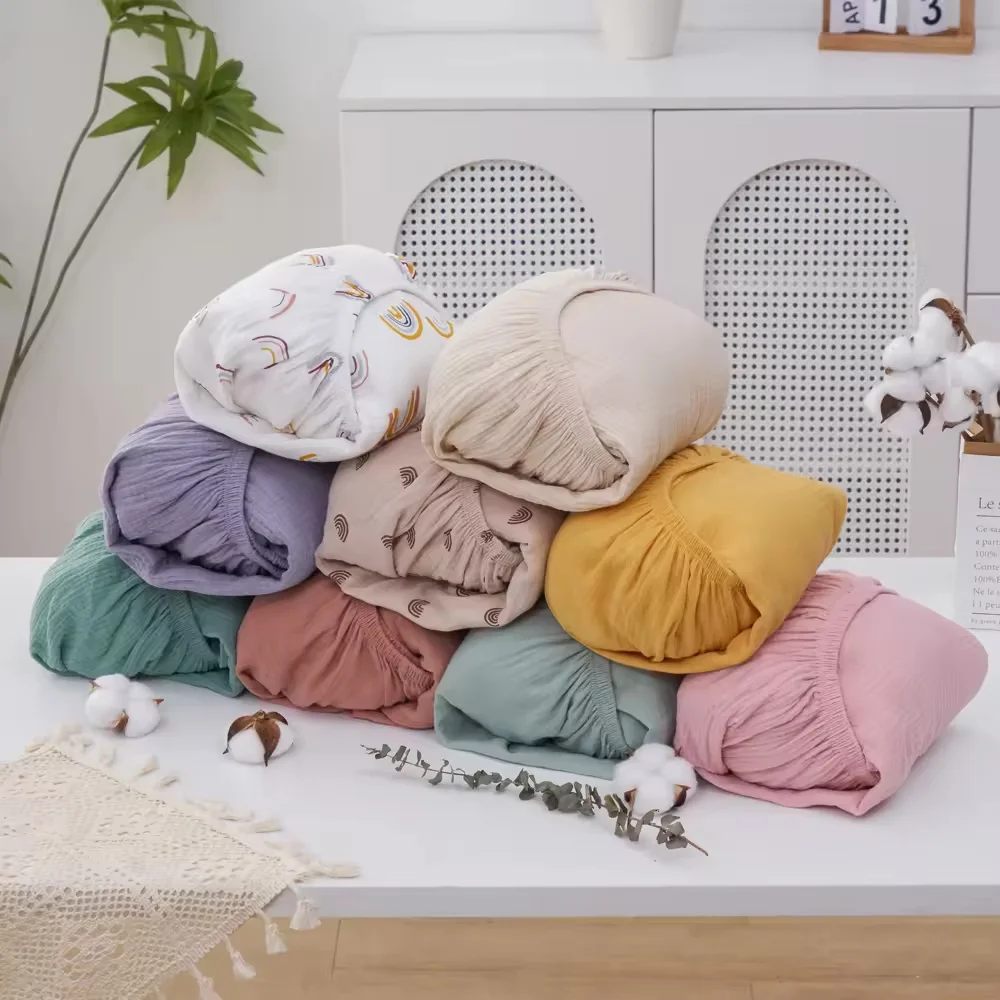 Wholesale 100% Organic Cotton Touched by Nature   Newborn Toddler Baby Boy and Girl Fitted Crib Sheet for sale