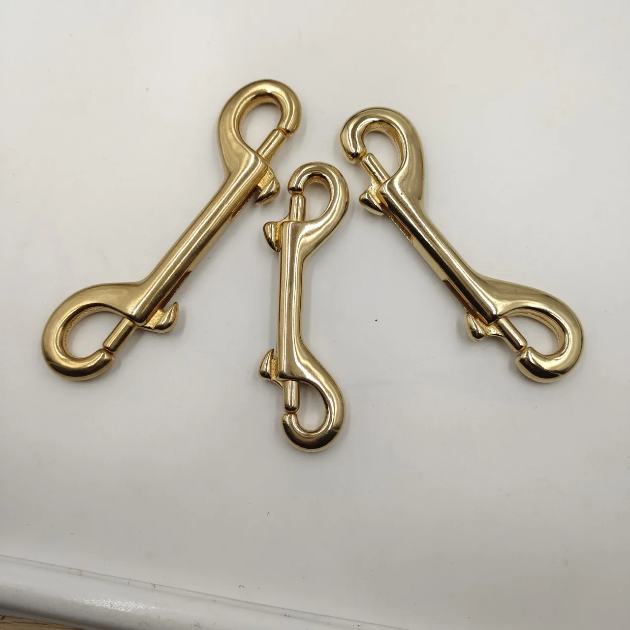 116mm hot sale carabiner for diving bag shoulder belt strap custom strong metal brass double end snap hook for diving