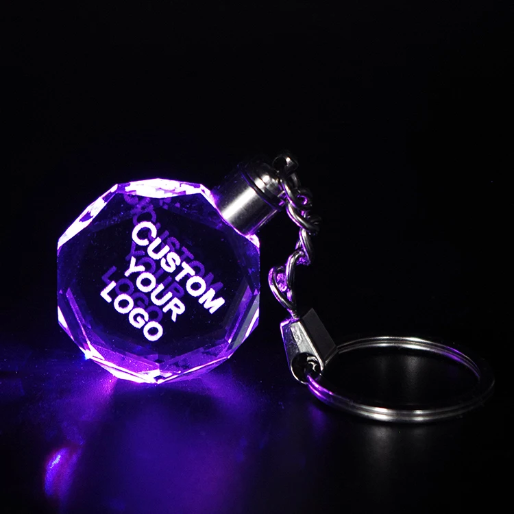 Promotional Gift Factory Price Custom Made Crystal LED Keychain for giveaways