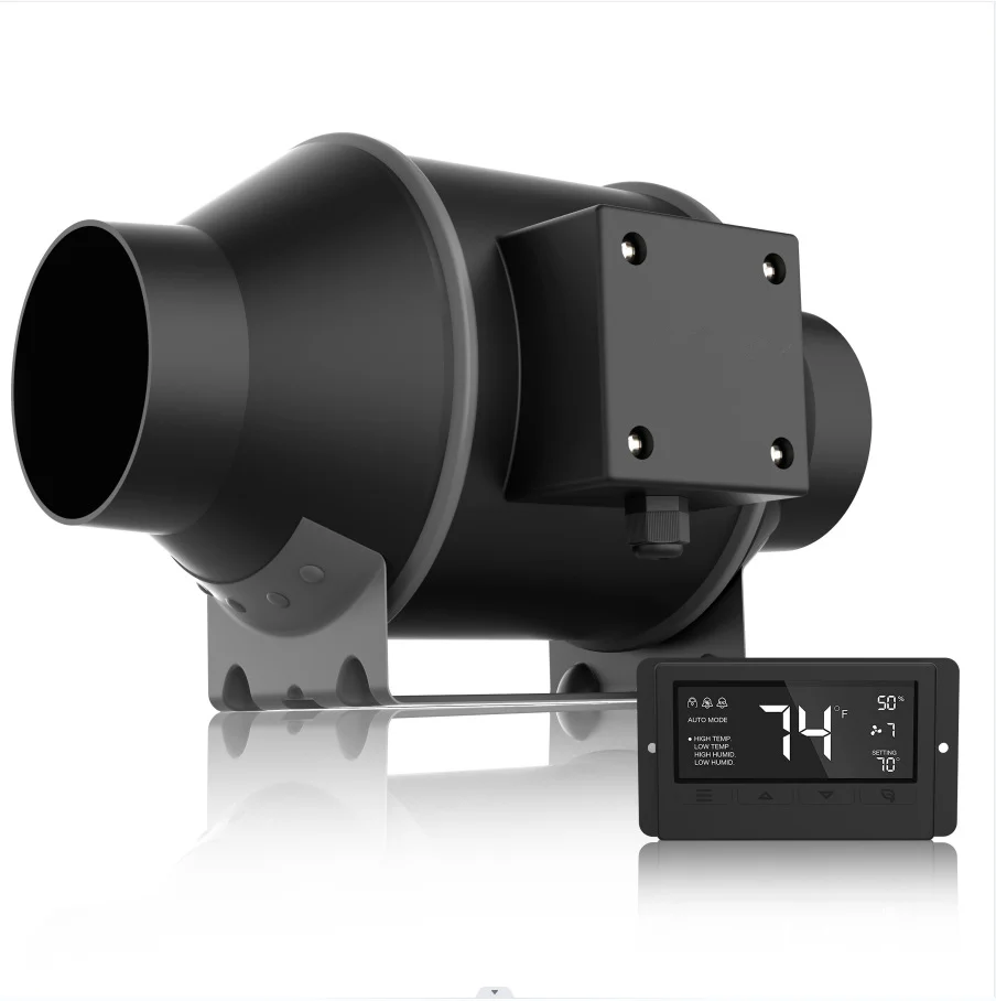 8 Inch 6 Inch 4 Inch Carbon Filter 350 CFM AC100-240V Inline Duct Fan With Smart Controller Ventilation Kits