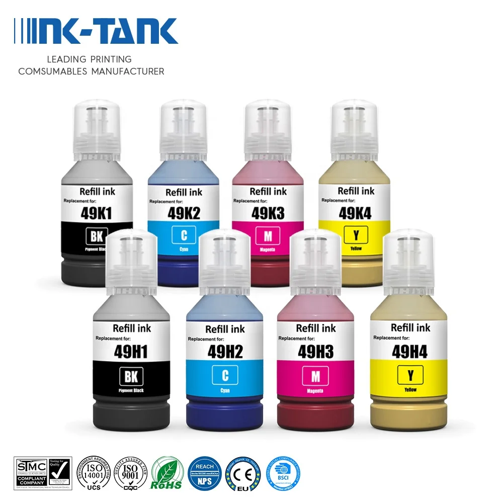 Чернильный резервуар T49H T49K T49H1 T49H2 T49K1 чернила на водной основе для принтера Epson SC T3100X