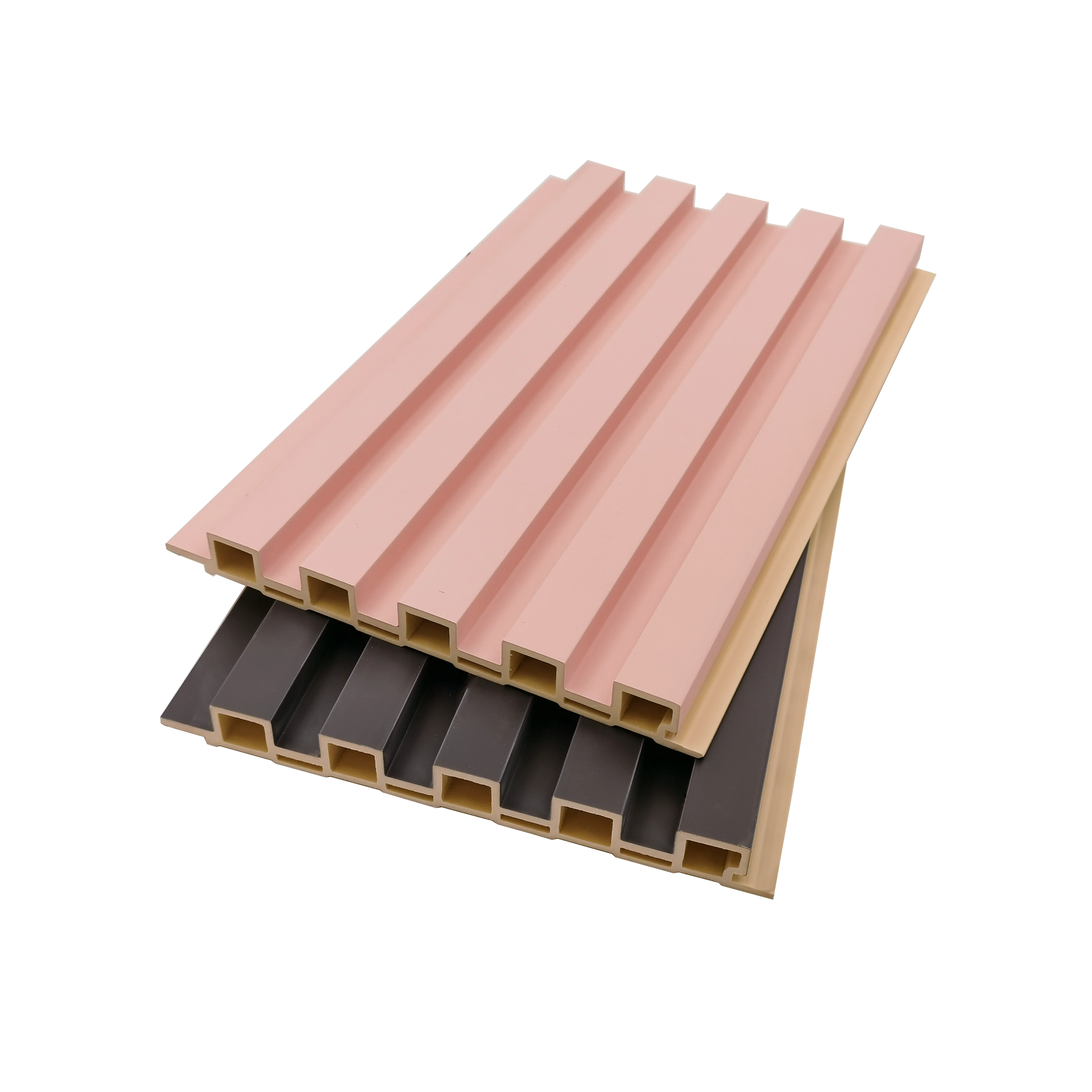 Fast install waterproof indoor  Fluted Dado decoration wall ceiling board Pink color PVC integrated wall panel
