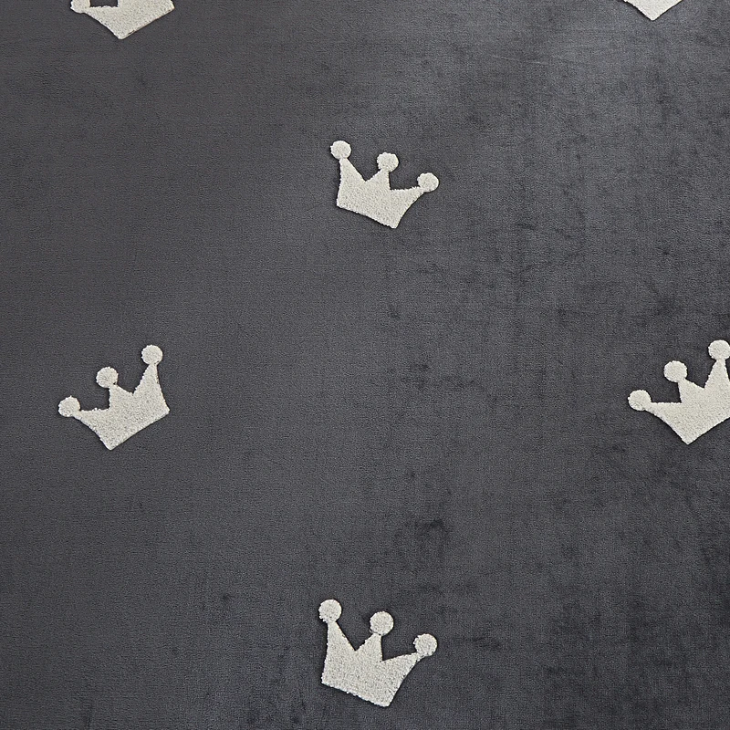 Baby Coral Velvet Four Piece Winter Flannel Bedsheet set Towel Embroidered Quilt Cover Sheets Thicken Warm Dark Gray