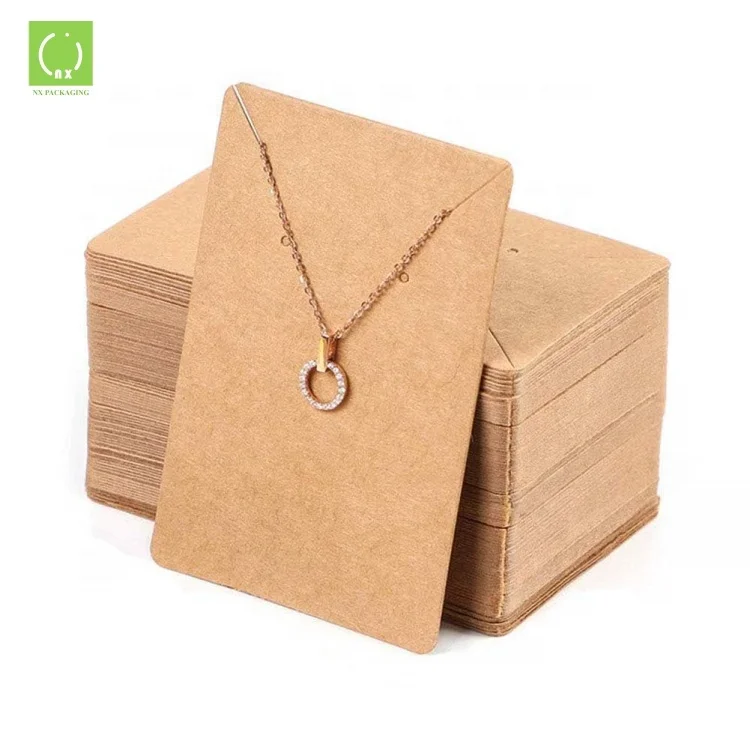 Wholesale Custom Printed Logo Kraft Paper Jewelry Card Necklace Card Earring Card For Packaging