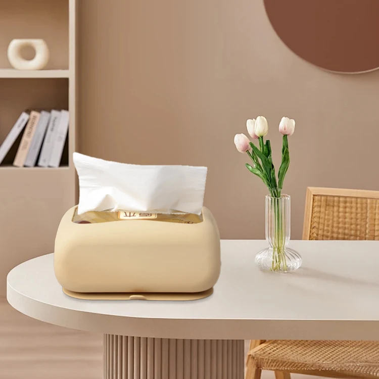 Hot Selling Silicone Tissue Box Holder Storage Organizer Silicone Napkin Holder Silicone Tissue Box Cover For Home