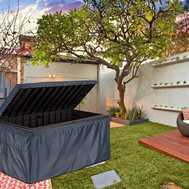 Outdoor Storage Box Cover for Keter XXL 230 Gallon Deck Box Waterproof Outside Storage Bench Deck Boxes Covers Black