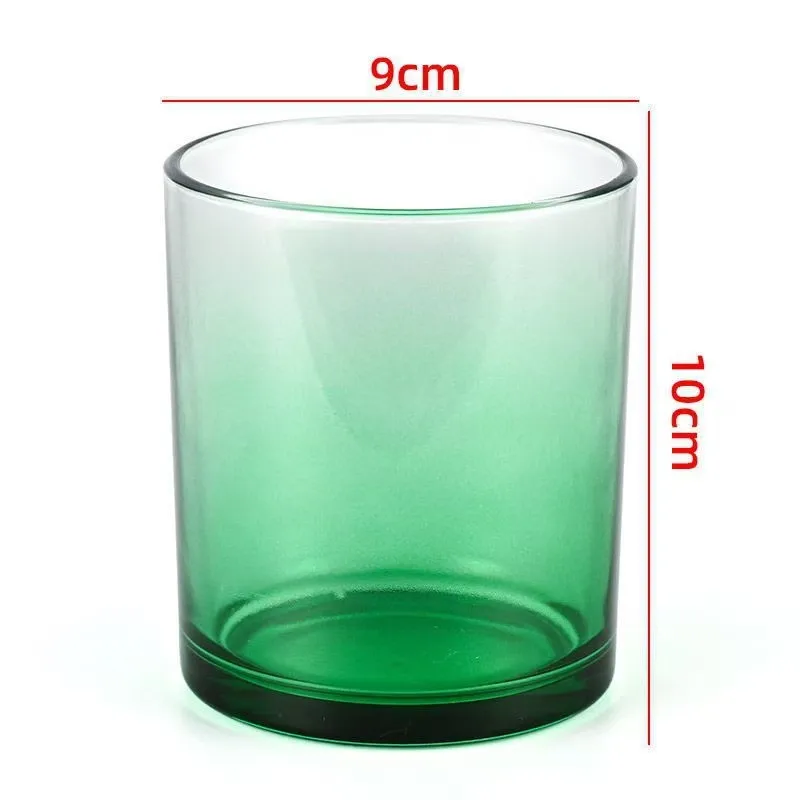 215ml 315ml 450ml 7*8.4cm 8*9cm 9*12cm round straight sided Candle glass jar with screws metal tin bamboo lid for Soy wax